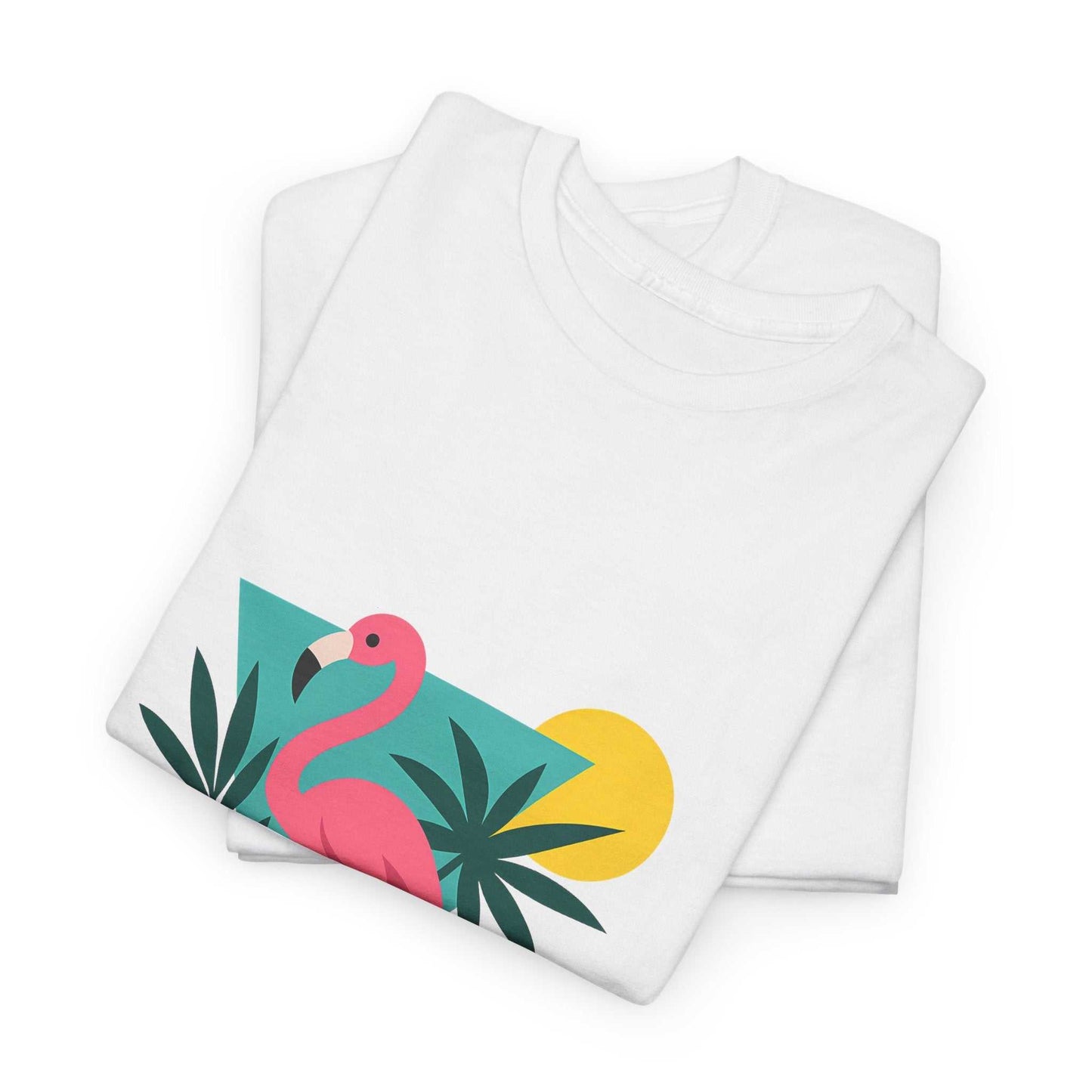 Tropical Flamingo Unisex Heavy Cotton Tee - Www.PrintOne1.com