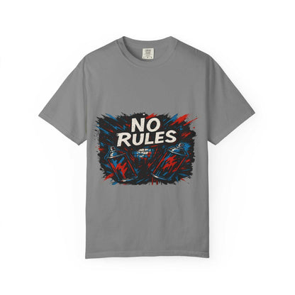 Gray unisex T-shirt with No Rules graphic