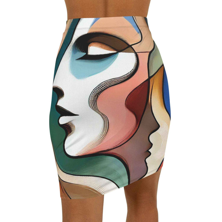 artistic mid waist skirt stretch material for office style
