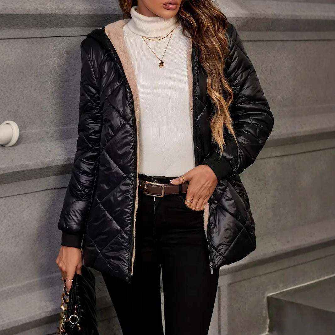 Diamond Lattice Women’s Winter Coat - Warm & Stylish Fit