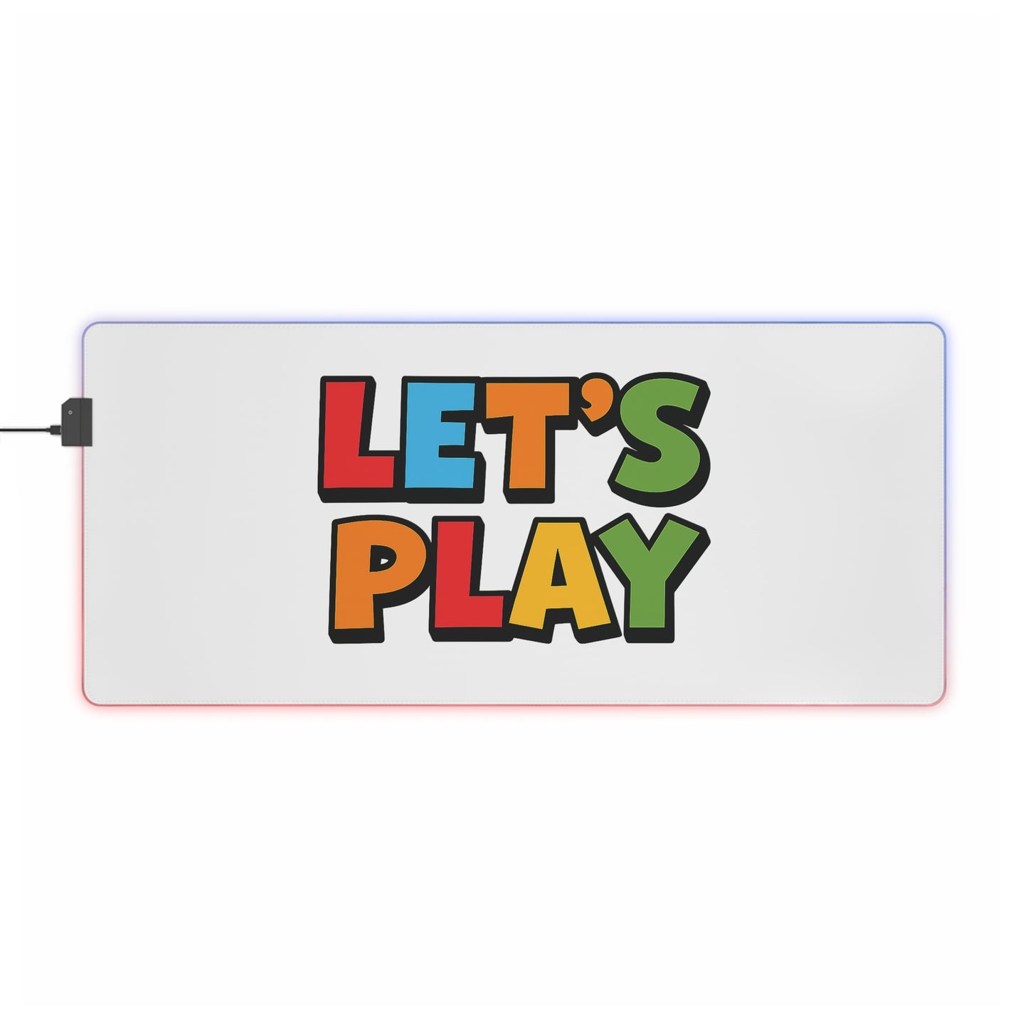 LED Gaming Mouse Pad with color modes shown on a gaming desk

