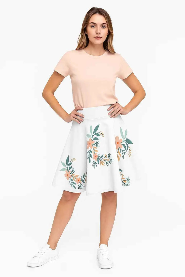Floral Skater Skirt - Summer Casual Festival Style