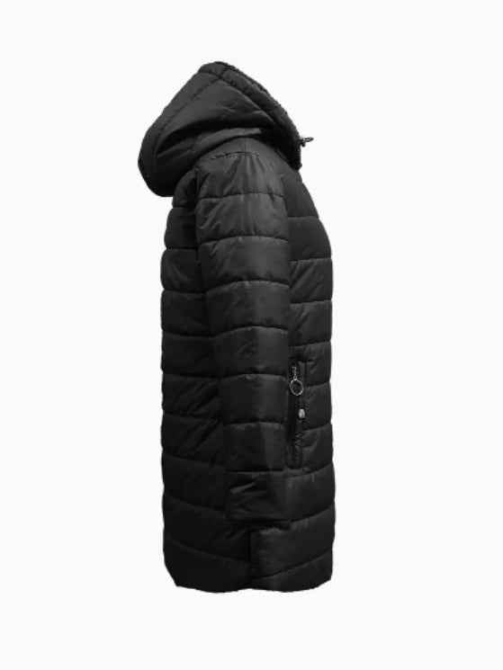 Zip-Up Puffy Hoodie for Women - Warm & Lightweight Coat