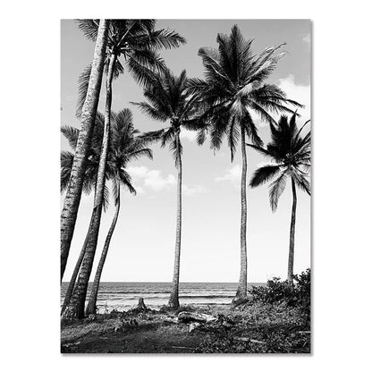 Coastal Surf Art in Black and White – Premium Canvas Print


