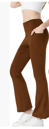 Coffee mid waist slimming cropped pants – slimming cropped fit