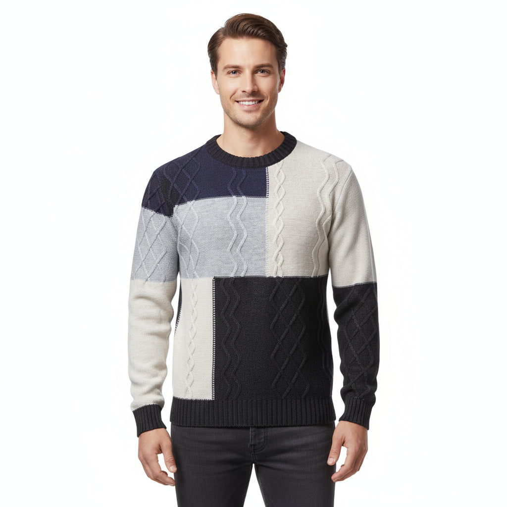 Color-block Crew Neck Knitwear For Men – Upgrade Now