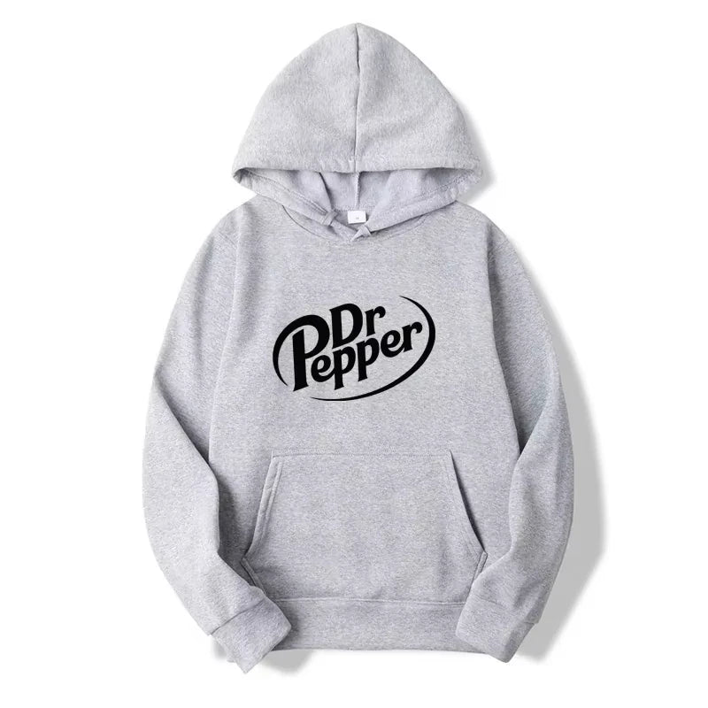 Cozy Dr Pepper Fleece Hoodie on Model – Casual O-Neck Style for Men and Beyond