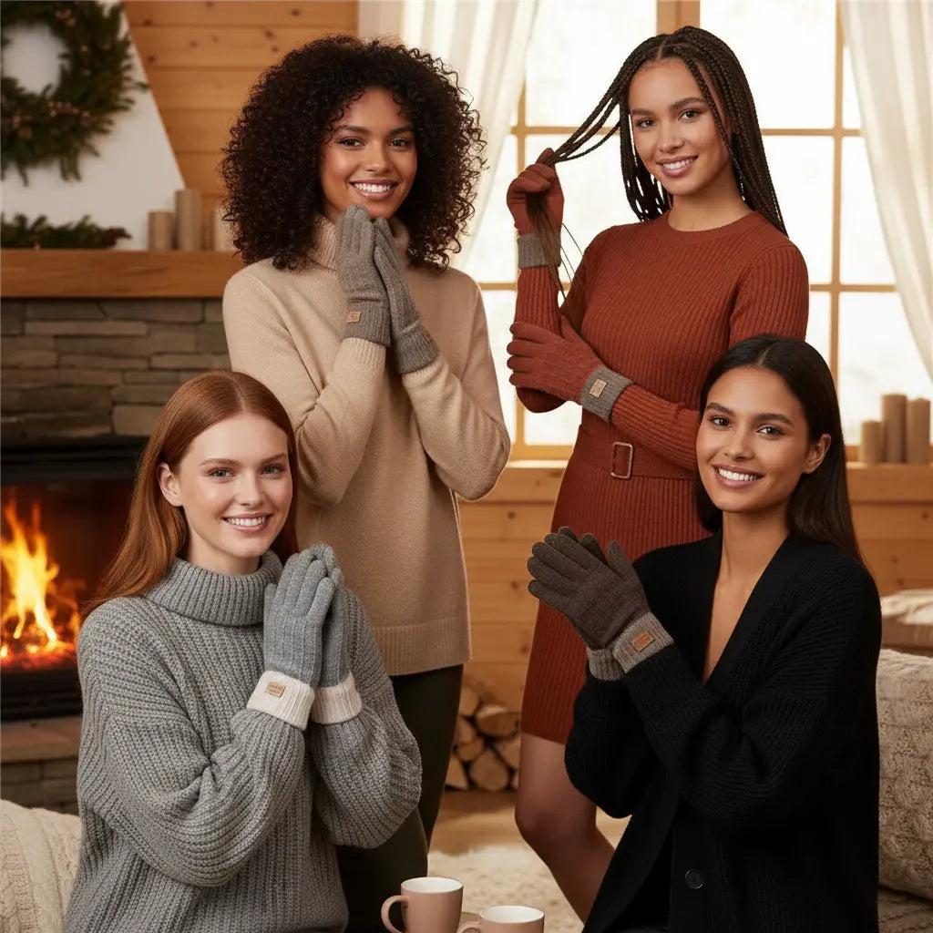 Cozy Women's Winter Wool Lined Warm Gloves –Stay Toasty