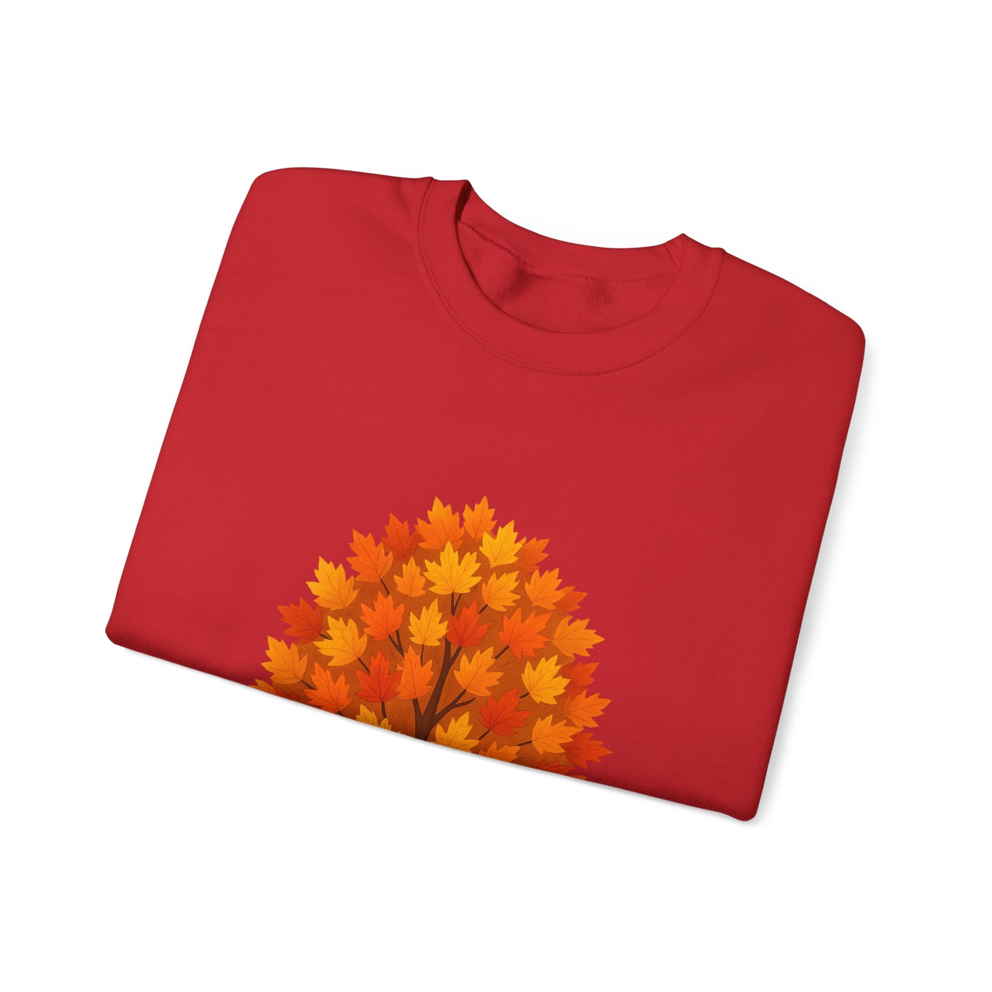 Cozy heavy-blend crewneck featuring a season-inspired tree print


