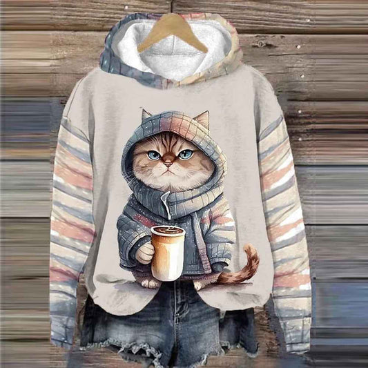 3D Cat Hoodie for Women – Bold Streetwear Pullover