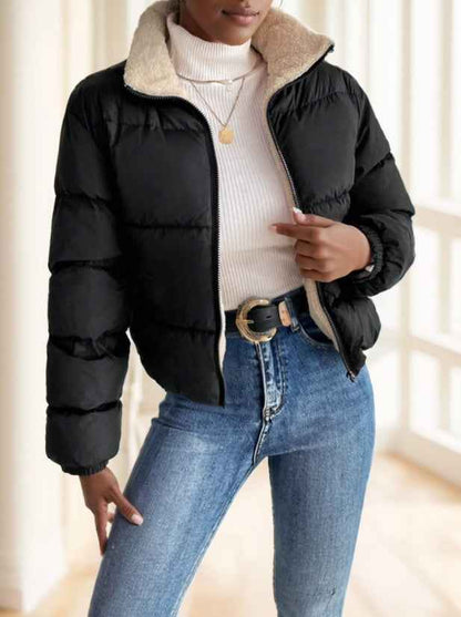Women's Reversible Puffer Jacket – Warm, 2-in-1 Winter Style