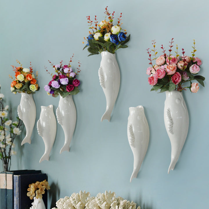 Creative 3D Wall Hanging Vase – Unique Goldfish Design

