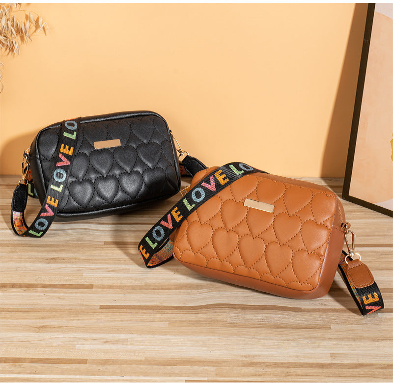 Cute & Casual Woman’s Bag with Heart Stitching Detail