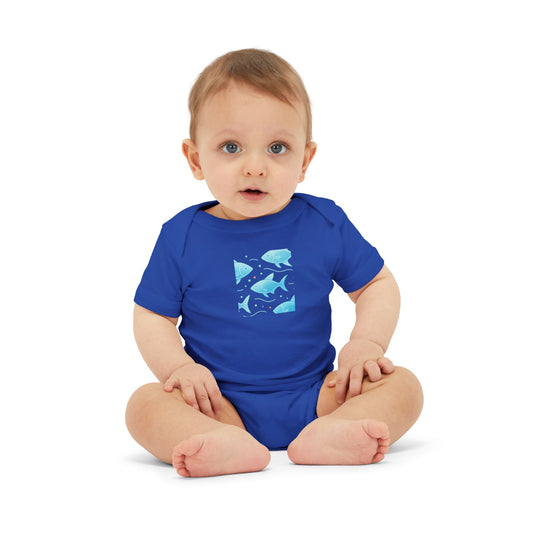 Cute Whale Print Baby Bodysuit – Breathable 100% Cotton

