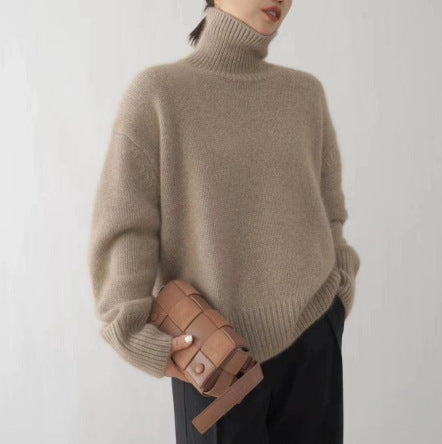 High Neck Sweater Women - Knitted Winter Pullover Layer