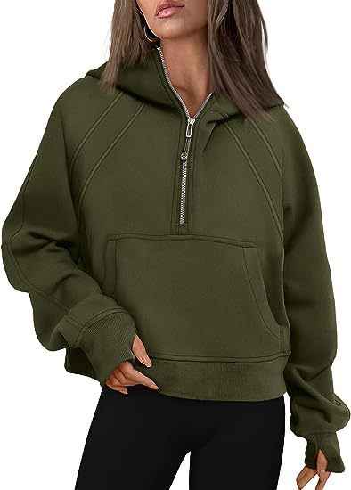 Zipper Hoodie for Women with Pockets – Warm, Loose Fit