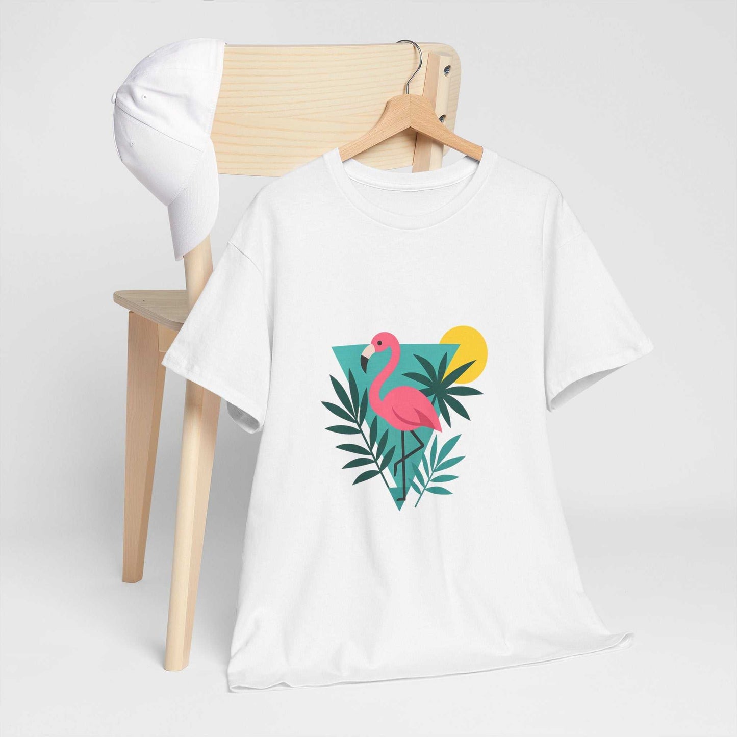 Tropical Flamingo Unisex Heavy Cotton Tee - Www.PrintOne1.com