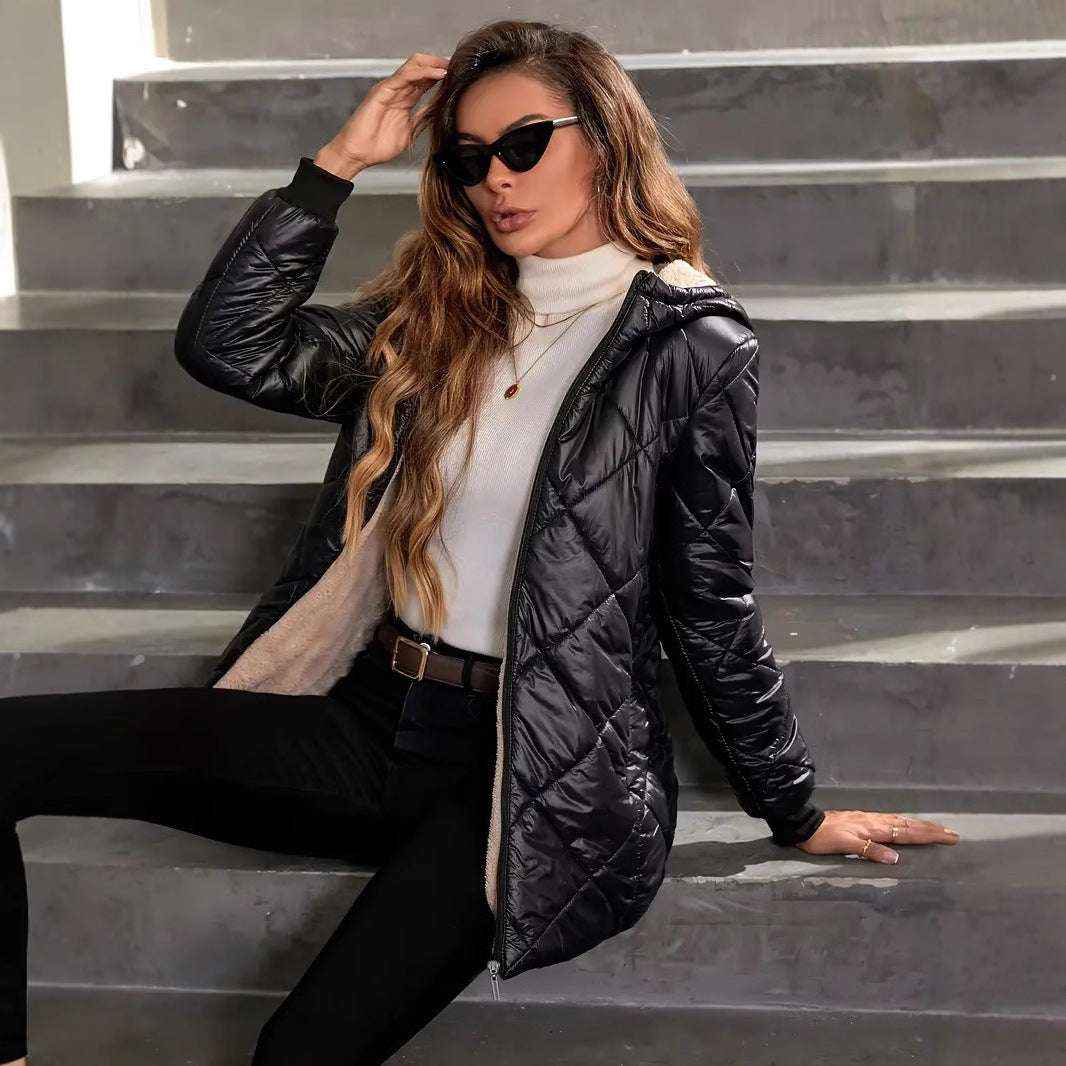 Diamond Lattice Women’s Winter Coat - Warm & Stylish Fit