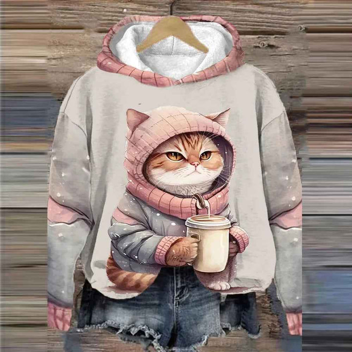 3D Cat Hoodie for Women – Bold Streetwear Pullover