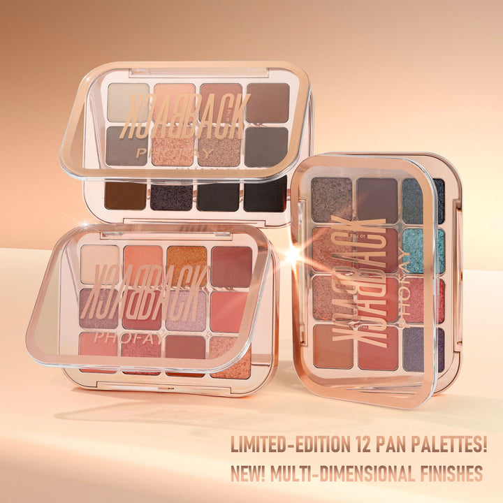 “Dramatic glittery cut-crease using the cool-metallic shades in the PHOFAY palette”


