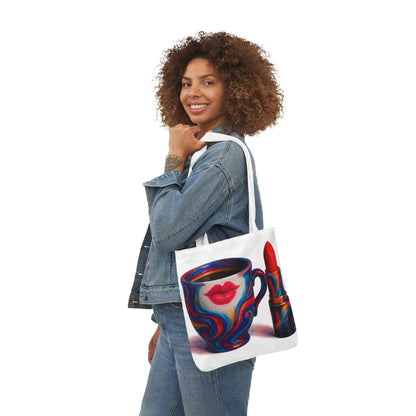 Canvas Tote Bag with 5-Color Straps & Sleek Black Lining