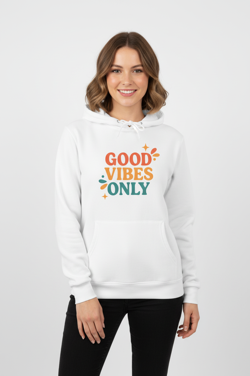 Good Vibes Hoodies Cozy Eco Unisex Hoodie