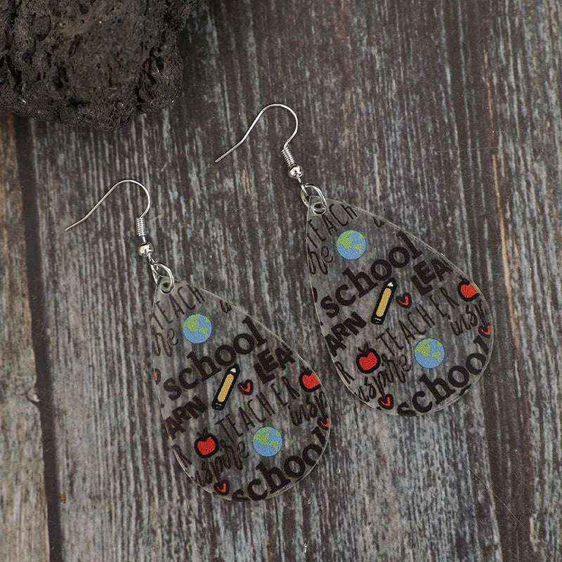 Teardrop Acrylic Letter Earrings - Make a Statement