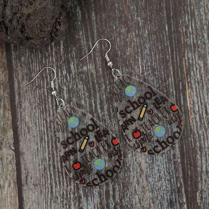 Teardrop Acrylic Letter Earrings - Make a Statement