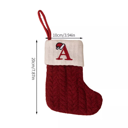 Entryway Hook Set with Cable-Knit Contrast Christmas Stockings