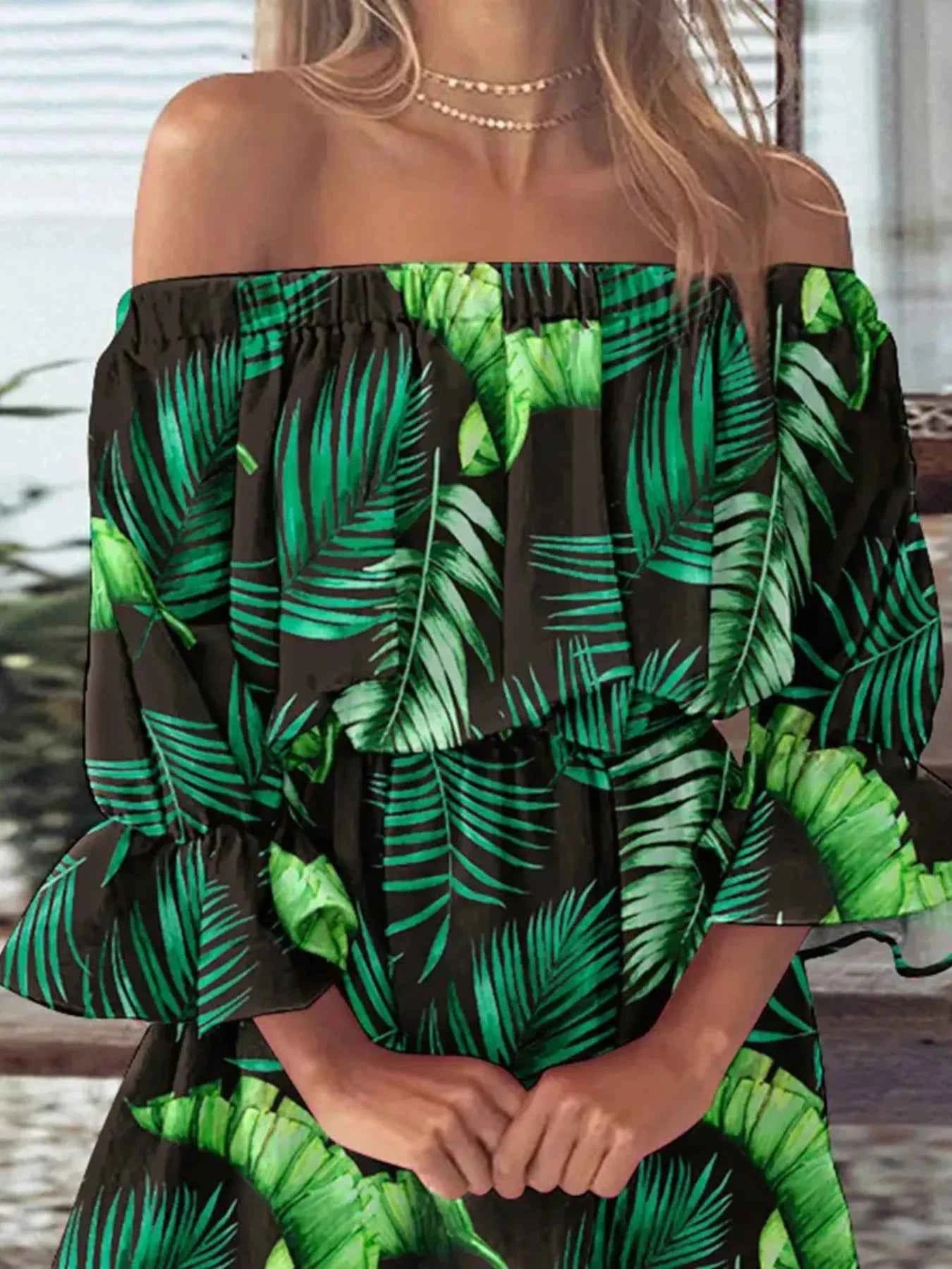 Blooming Beauty: Plus Size Off-Shoulder Mini Dress