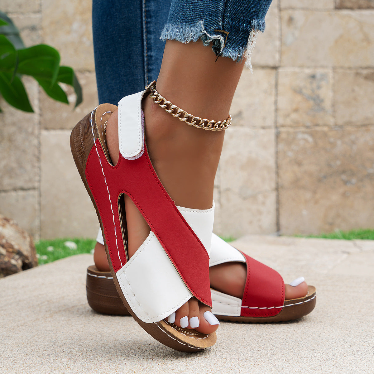 Everyday Casual Wedges – Soft Leather & Non-Slip Rubber Sole

