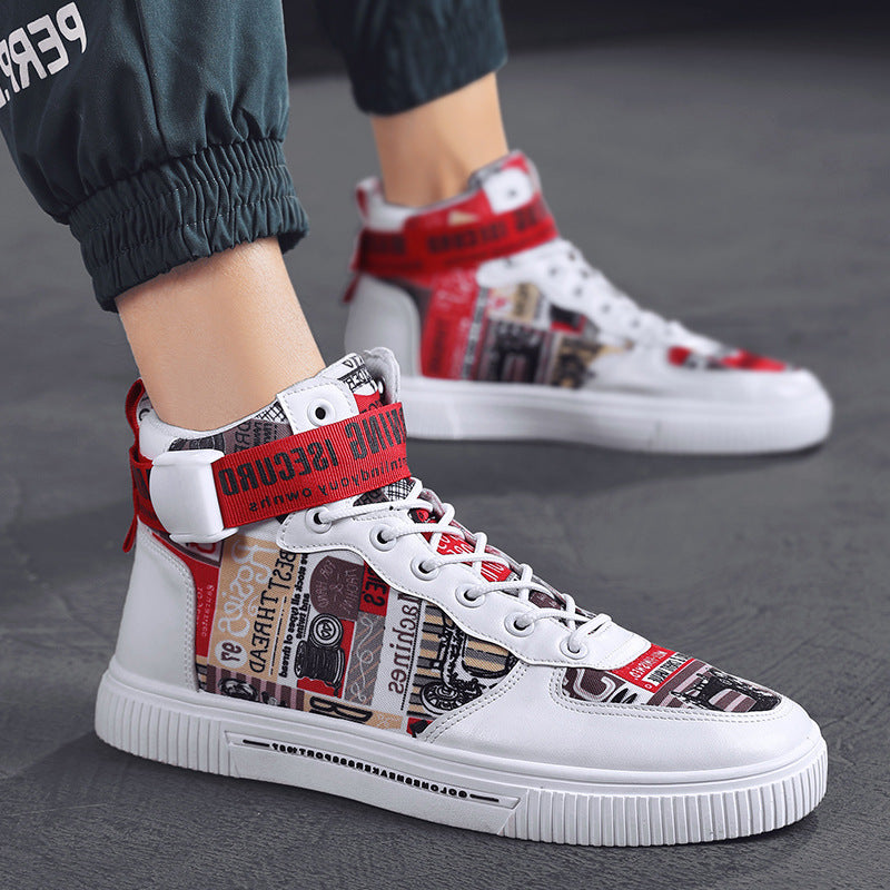 Round toe winter sneakers with PU upper and rubber foam sole