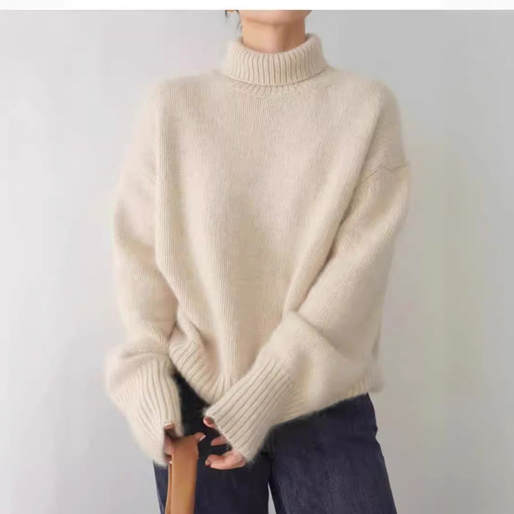High Neck Sweater Women - Knitted Winter Pullover Layer