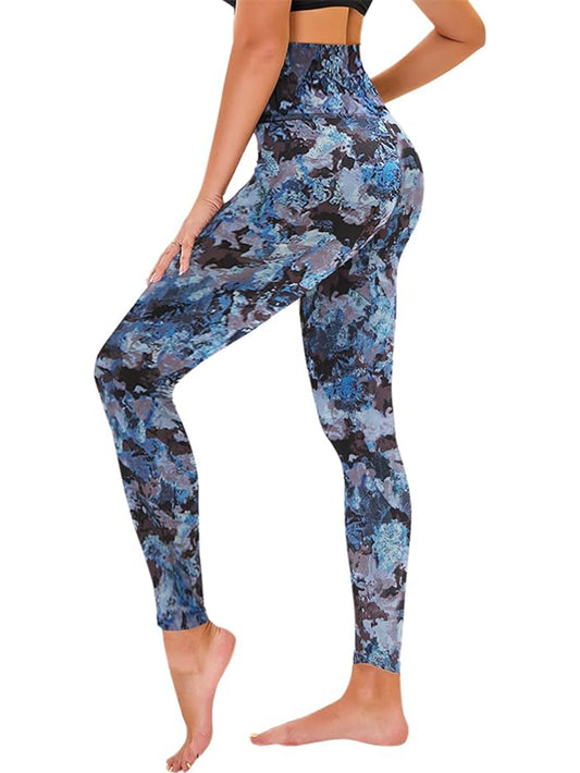 Fashionable High-Rise Cropped Leggings – Printed 3-Piece Set