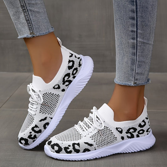 Fashionable White & Leopard Print Sneakers for Spring & Summer

