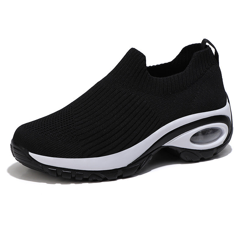 Fashionable summer wedge sneakers with round toe


