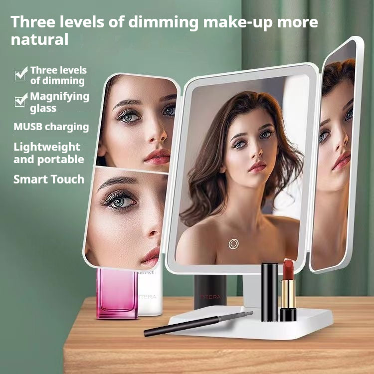 Folding Makeup Mirror – LED option for bright, even makeup lighting
