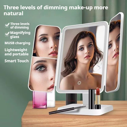 Folding Makeup Mirror – LED option for bright, even makeup lighting