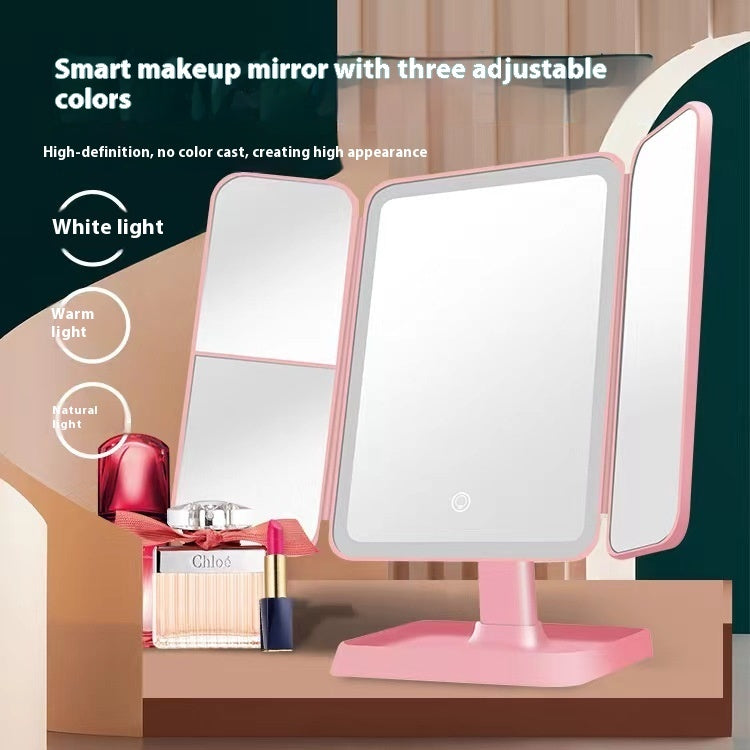 Folding Makeup Mirror – Silver mirror lens with crisp true-to-color view