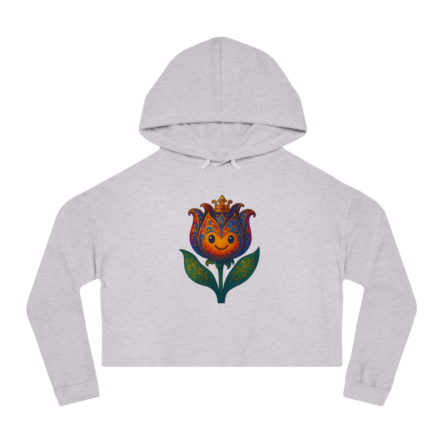 “From Day to Night: Floral Cropped Hoodie Transitions with Ease”

