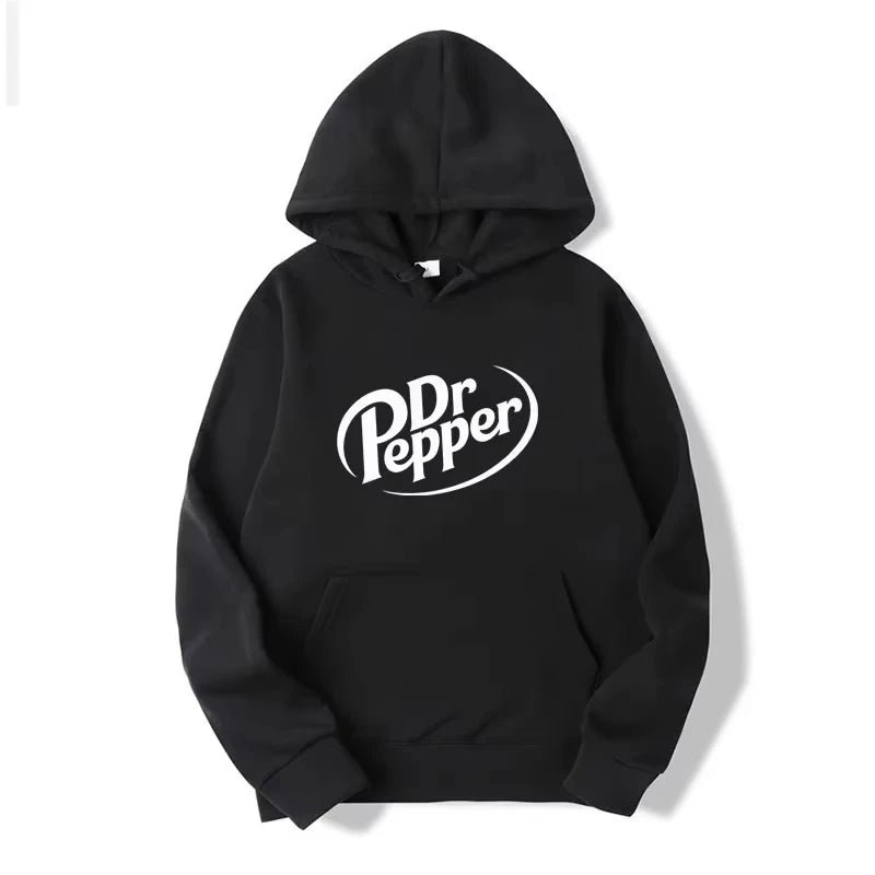 Graphic Dr Pepper Letter Hoodie Close-Up – Vibrant Print on Regular Fit Pullover