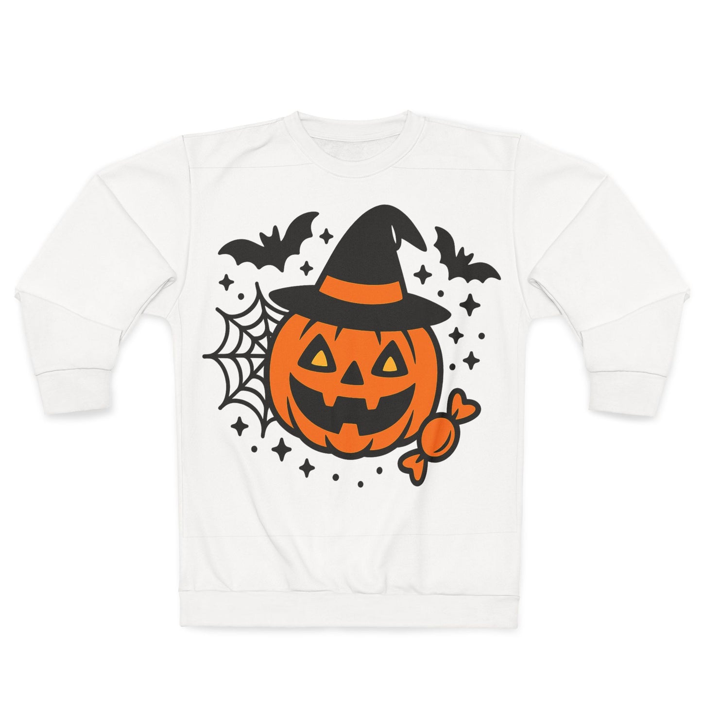 Halloween Pumpkin Sweatshirt – back view with festive graphics