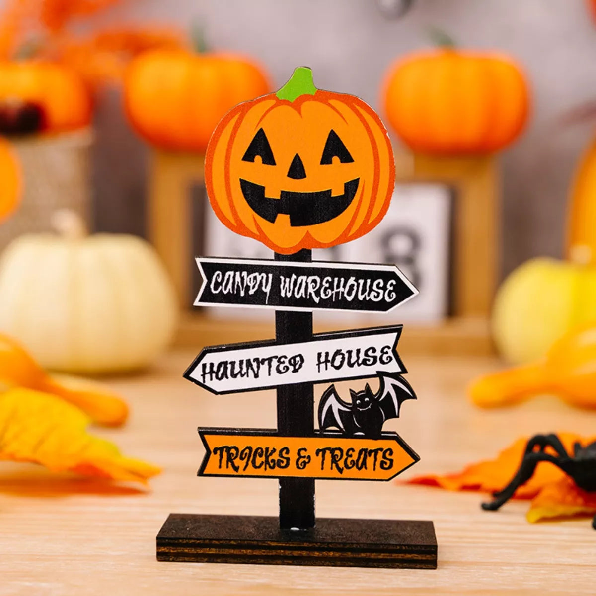 Halloween Wooden Signpost Ornaments – Porch or Shelf Styling