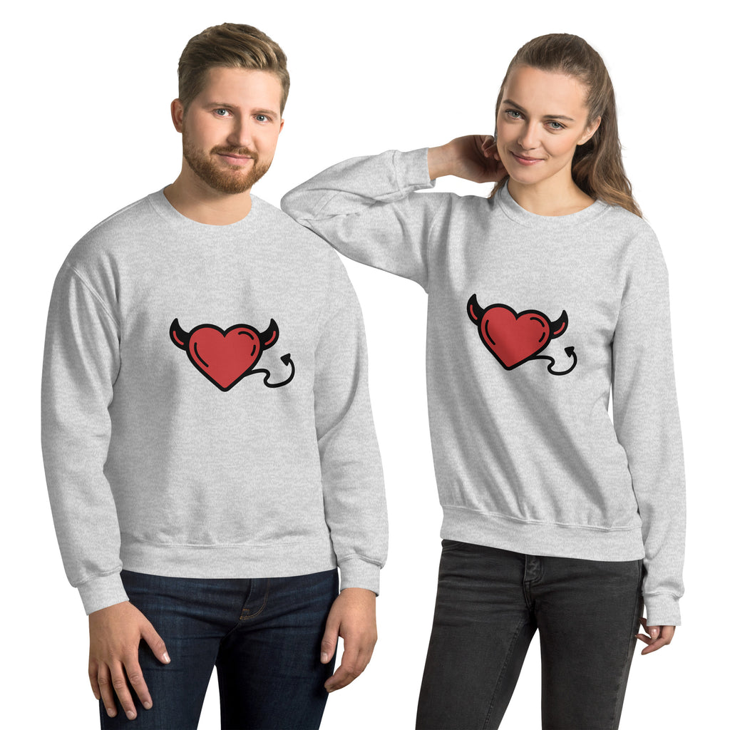 Heather gray unisex sweatshirt for couples, cozy and soft look

