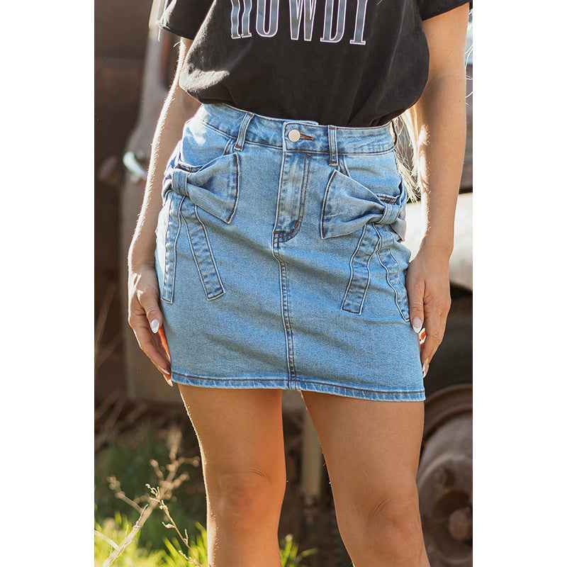 Trendy High Waist Denim Skirt - Chic A-Line Style