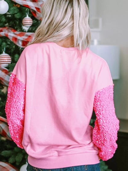 Holly Jolly Sequin Top fabric – soft stretch knit for cozy comfort