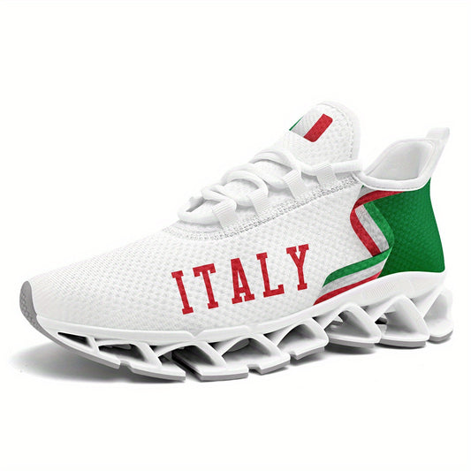 Italy Flag Sneakers – chunky TPU outsole grip pattern for daily runs