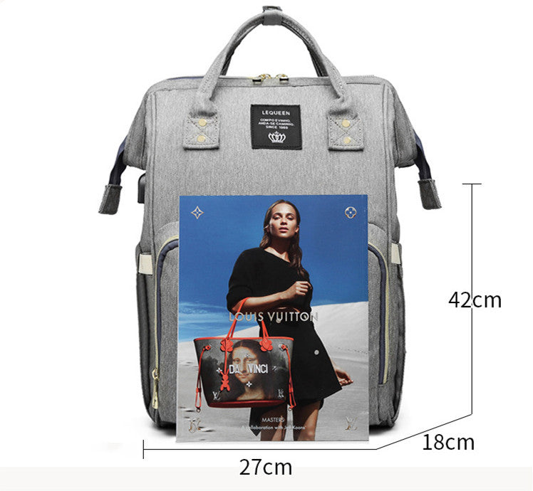 LEQUEEN Fashion Mummy Bag: Spacious Main Compartment & Pockets