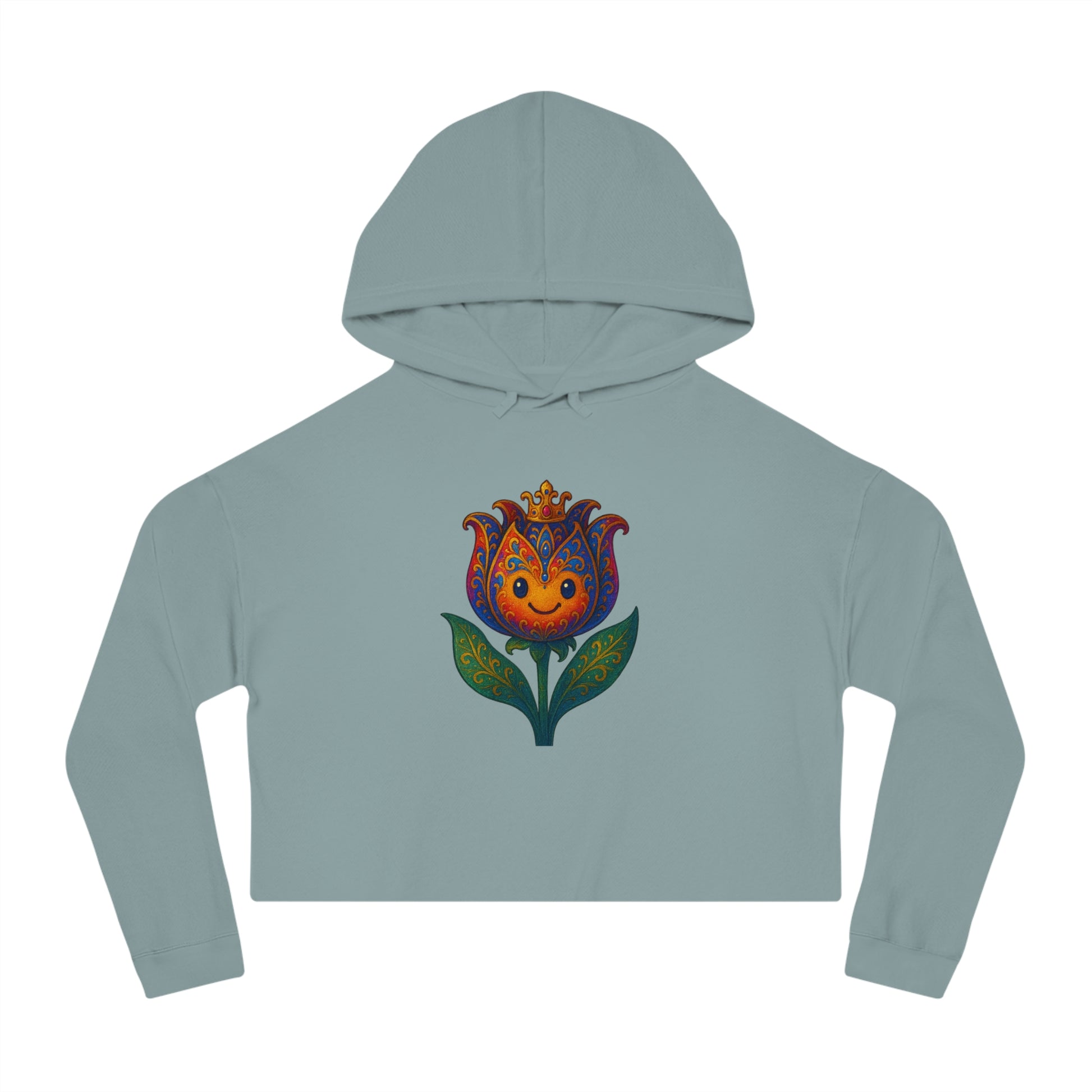 “Layer Your Spring Look with a Floral Cropped Hoodie and Denim Jacket”

