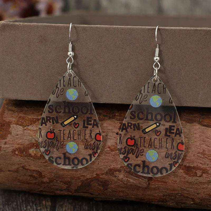 Teardrop Acrylic Letter Earrings - Make a Statement